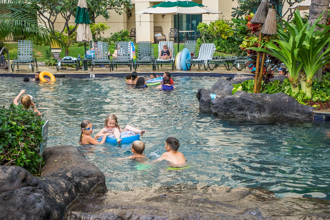 Luxusní bazén na Havaji. 